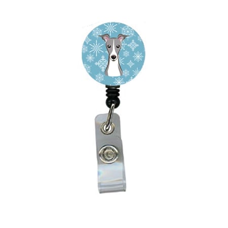 Teacher&Aposs Aid Snowflake Italian Greyhound Retractable Badge Reel TE2926806